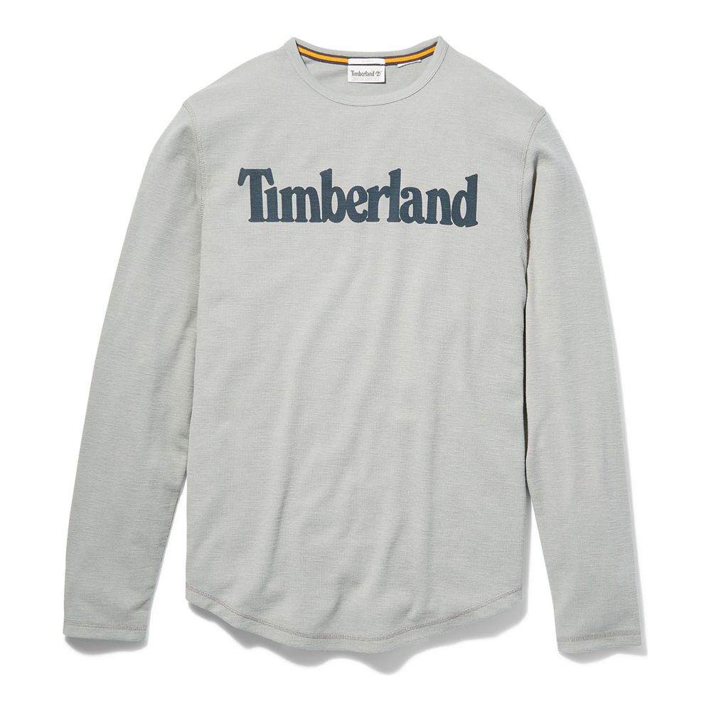 Camasi Timberland Barbati Gri - Dyer River Slim-Fit Long-Sleeve Waffle-Knit - Romania - OFPXRW167